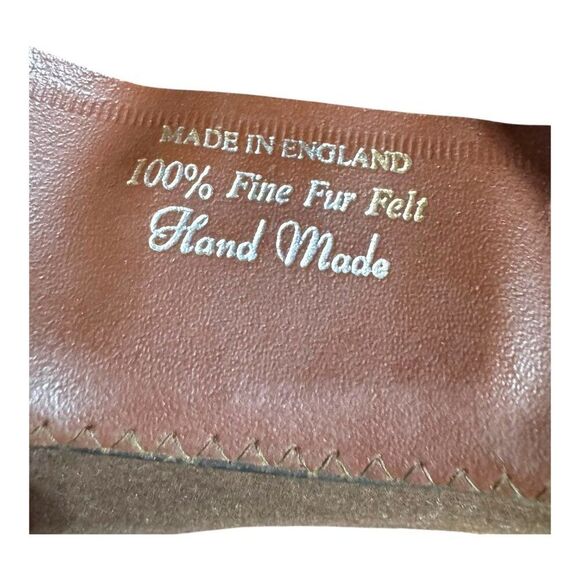 Burberrys Handmade English Brown Fedora Hat 7 1/4 Fine Fur Felt Men Christy's - Picture 5 of 9